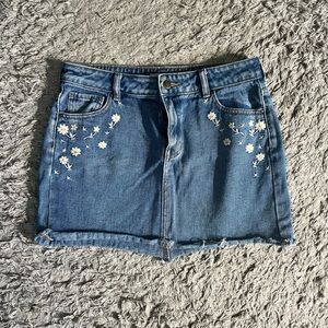 Floral jean skirt